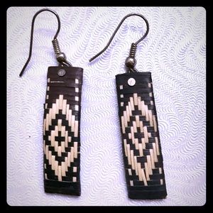 Ethno Bohemian design linear drop earrings